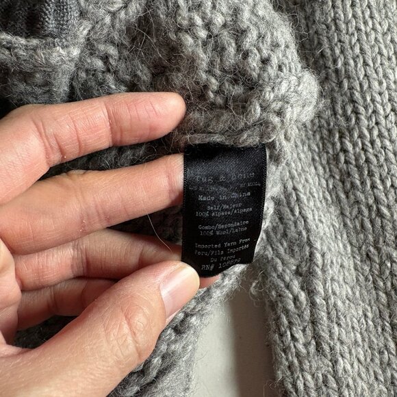 Rag & Bone Alpaca Wool Hooded Cardigan Sweater - Men's Size M - Gray - Picture 7 of 9